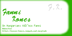 fanni koncs business card